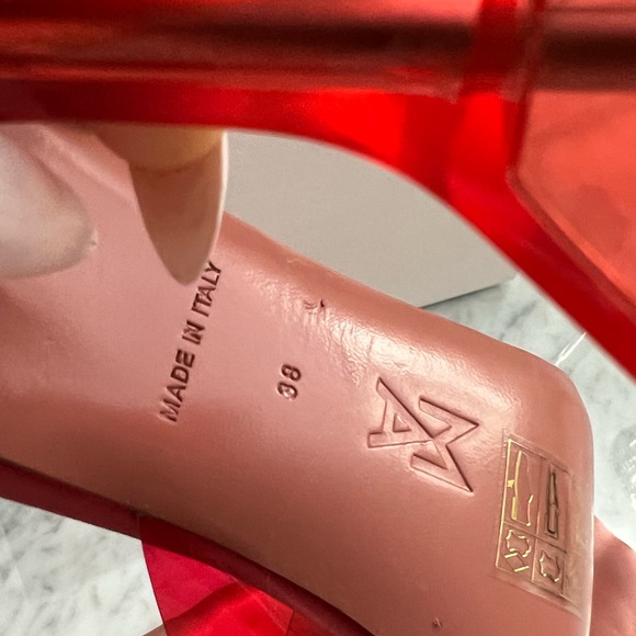 AMINA MUADDI Red Lupita Glass Pvc And Leather Mules - Picture 11 of 13